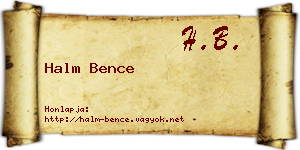 Halm Bence névjegykártya