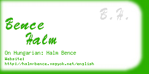 bence halm business card